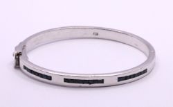 AQUAMARINE GEMSTONE LADIES BANGLE BRACELET 7.2