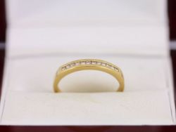 DIAMOND ETERNITY RING 19K GOLD LADIES SIZE L 1/4 800 1.9G PORTUGUESE AK10
