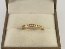 DIAMOND HALF ETERNITY RING 18CT GOLD LADIES SIZE K 750 1.4G ID76