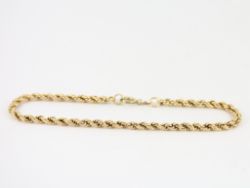 ROPE CHAIN BRACELET 9CT GOLD STUNNING 375 3.1G DC87