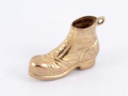 BOOT CHARM VINTAGE 9CT GOLD 375 LUCKY CHARMS PENDANT 1.5G AE42