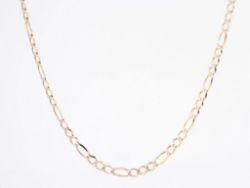 FIGARO CHAIN NECKLACE 9CT GOLD YELLOW WHITE LADIES STUNNING 21.5