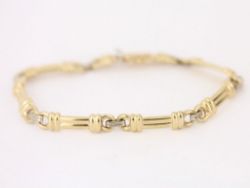 LADIES BRACELET STUNNING TWO TONE 9CT GOLD 375 7.9G CR43