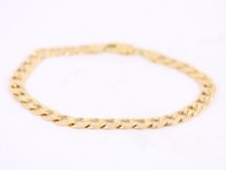 CURB CHAIN BRACELET 9CT GOLD GENTS VINTAGE 8