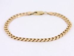 CURB CHAIN BRACELET 9CT GOLD STUNNING 7.75
