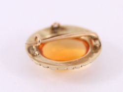 SEED PEARL AND CAIRNGORM 9CT GOLD BROOCH LADIES STUNNING VINTAGE 375 2.6G BO90