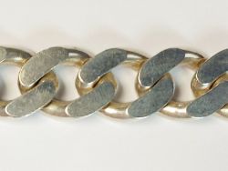 CURB CHAIN NECKLACE STERLING SILVER GENTS THICK HEAVY 20.25