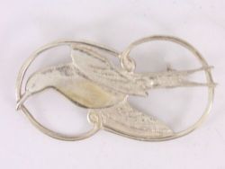 SWALLOW BIRD BROOCH SHETLAND SILVER STERLING VINTAGE 925 5.1G BT73