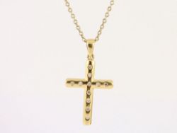 DIAMOND CROSS PENDANT 18CT GOLD 9CT NECKLACE LADIES 750 5.2G CD74