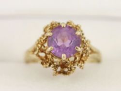 AMETHYST SOLITAIRE RING 9CT GOLD LADIES STUNNING SIZE M 375 4.3G BX79