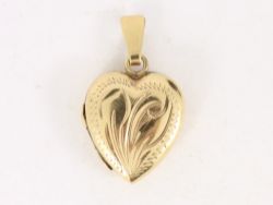 HEART SHAPED LOCKET PENDANT 9CT GOLD LADIES STUNNING 375 2G BC67