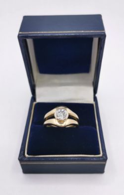 SOLID 18 CT YELLOW GOLD 1 CT DIAMOND RING SIZE L 1/2 LADIES 5MM 750 10.4G AAC433