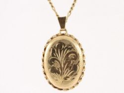 LOCKET PENDANT 9CT GOLD LADIES STUNNING NECKLACE 375 10.8G CA71