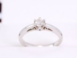 DIAMOND SOLITAIRE ENGAGEMENT RING 9CT WHITE GOLD STUNNING LADIES SIZE J T32