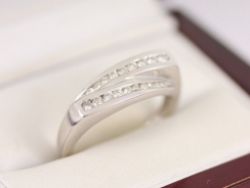 DIAMOND ETERNITY RING 9CT WHITE GOLD LADIES STUNNING SIZE P 375 3.8G BQ77
