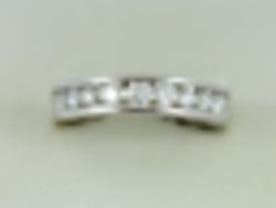 DIAMOND HALF ETERNITY RING 18CT WHITE GOLD LADIES SIZE N 750 1.30CT 6.6G EO56