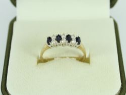 SAPPHIRE RING 9CT GOLD LADIES STUNNING SIZE N 375 1.7G ET7