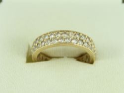 FULL ETERNITY RING 14K GOLD LADIES STUNNING SIZE O 585 3.7G ET9