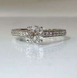1.18CT DIAMOND ENGAGEMENT SOLITAIRE RING/WHITE GOLD