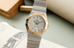 OMEGA 12320246002002 FULL SET 18K GOLD BI METAL WATCH