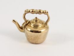 KETTLE CHARM VINTAGE 9CT GOLD 375 CHARMS PENDANT 1G IA71