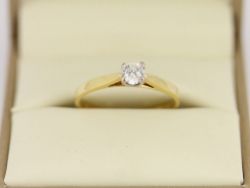 FOREVER DIAMOND SOLITAIRE RING 18CT GOLD LADIES SIZE M 0.25CT 750 2.3G V26