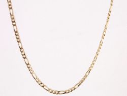 FIGARO CHAIN NECKLACE 9CT GOLD LADIES STUNNING 18.25