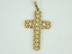 CROSS PENDANT 9CT GOLD LADIES STUNNING 375 2.3G FE46
