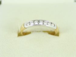 HALF ETERNITY RING 9CT GOLD LADIES STUNNING SIZE S 1/4 375 1.9G FE28