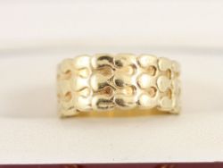 WEDDING BAND 9CT GOLD LADIES RING STUNNING SIZE J 1/2 375 5.6G BR70