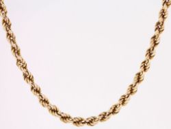 ROPE CHAIN NECKLACE 9CT GOLD STUNNING 18.5