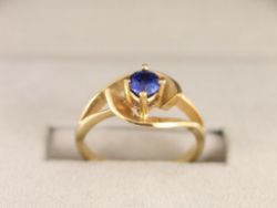 SAPPHIRE HALO RING 9CT GOLD LADIES STUNNING SIZE L 1/2 375 2.6G CO16