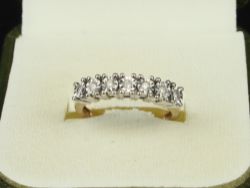 DIAMOND HALF ETERNITY RING 9CT GOLD LADIES SIZE K 1/2 375 2.4G FE94