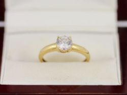 SOLITAIRE RING 18CT GOLD LADIES STUNNING SIZE N 750 2.4G BC91