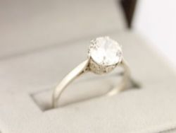 SOLITAIRE RING LADIES STUNNING SIZE Q 925 2.6G CJ55