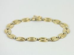 LADIES BRACELET 9CT TWO TONE GOLD STUNNING 375 6.8G CY88