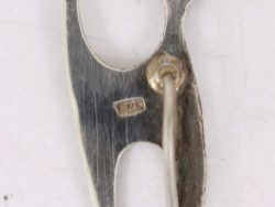 CAT TIE PIN BROOCH BADGE STERLING SILVER VINTAGE 925 3.2G BT84