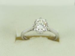DIAMOND SOLITAIRE RING 18CT WHITE GOLD LADIES 1.25CT SIZE L 750 3.3G EY70