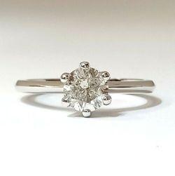 0.91CT DIAMOND SOLITAIRE ENGAGEMENT RING/WHITE GOLD