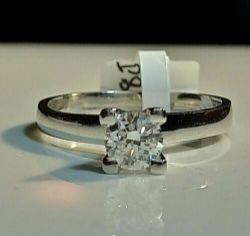 ENGAGEMENT DIAMOND RING/WHITE GOLD 0.45CT SI1 E