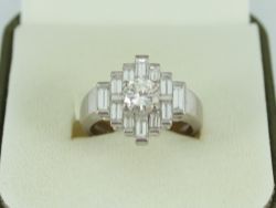 DIAMOND CLUSTER RING 18CT WHITE GOLD LADIES 1.80CT SIZE O 750 7.4G EY63