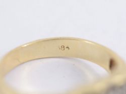 SIGNET CLUSTER RING RUBY SAPPHIRE 14KT GOLD GENTS LADIES SIZE O 1/2 5.2G AE58