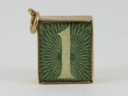 ONE POUND £1 EMERGENCY NOTE CHARM VINTAGE 9CT GOLD 375 CHARMS PENDANT 2.6G EO25