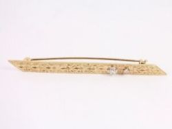 DIAMOND BROOCH 9CT GOLD LADIES STUNNING PIN BAR 375 3.8G CD7