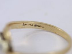 DIAMOND TRILOGY RING 9CT GOLD LADIES STUNNING SIZE P 375 2.3G AM47