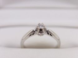 SOLITAIRE DIAMOND ENGAGEMENT RING 18CT WHITE GOLD LADIES SIZE L 1/2 L60