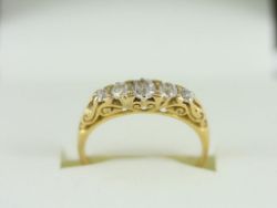 DIAMOND FIVE STONE RING 18CT GOLD LADIES SIZE L 750 2.6G CX48