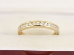 HALF ETERNITY RING 14K GOLD LADIES STUNNING SIZE M 585 2G BK30