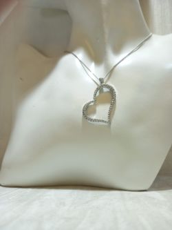 1CT DIAMOND BIG HEART PENDANT/WHITE GOLD TIFFANY'S STILE