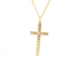 CELTIC CROSS PENDANT 9CT GOLD LADIES GENTS NECKLACE 375 12G CH91